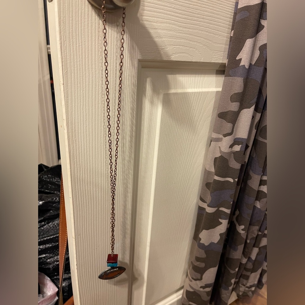 Red and Gold Pendant Necklace